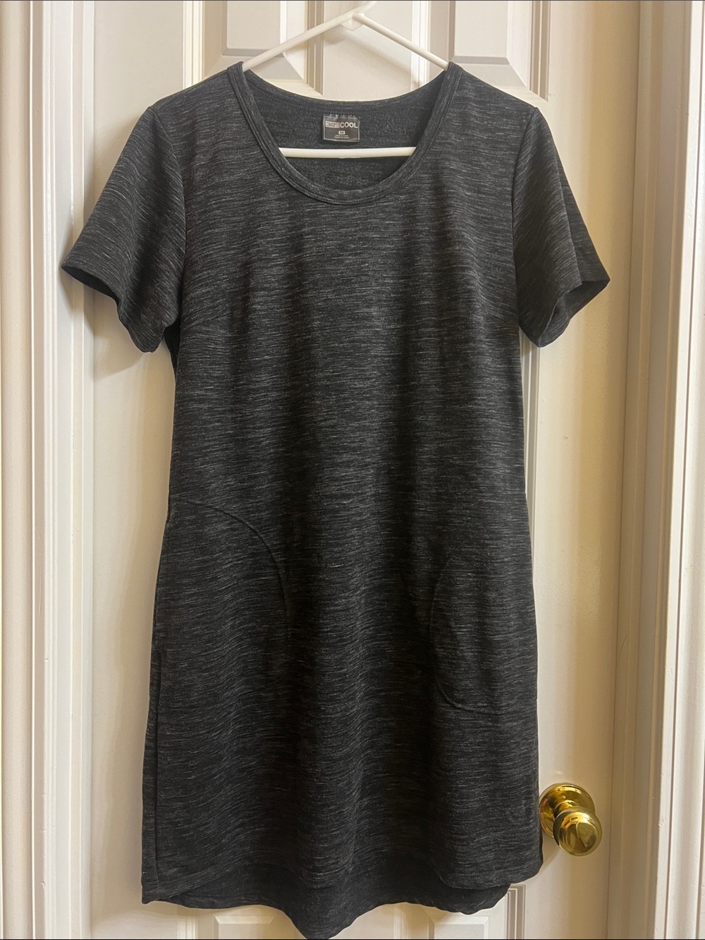 Eddie Bauer Charcoal Heather Short-Sleeve Tunic Dress